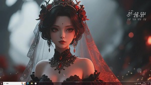 美丽红色盛装的公主