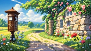 春天石头小院