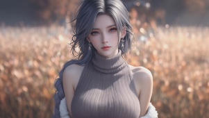 可爱无袖毛衣女孩