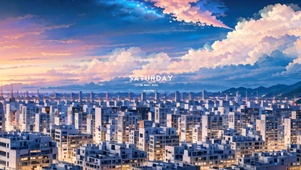 4k晚霞城市