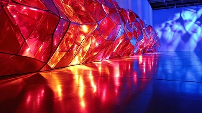 炫彩红蓝的艺术空间