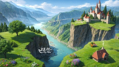 4K唯美治愈峡谷城堡