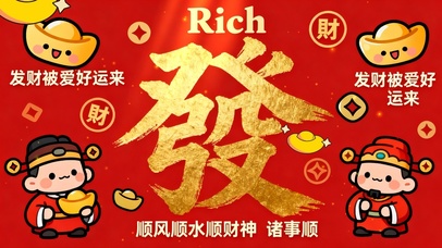 发财 顺风 好运 被爱