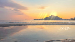 4k 治愈唯美夕阳海边