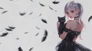 抱猫咪的女孩