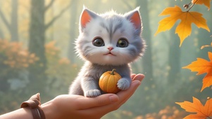 手掌中的可爱小猫