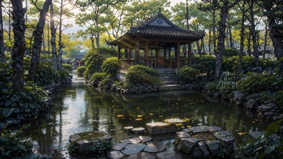 4K唯美治愈护眼园林