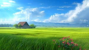 草原蓝天小屋