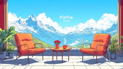 治愈系护眼雪山