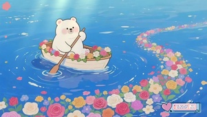 Q版小白熊划船