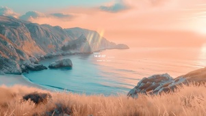 晚霞唯美海湾