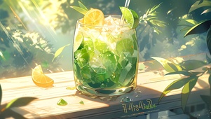绿色柠檬夏季