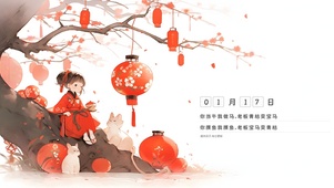 带着灯笼的女孩