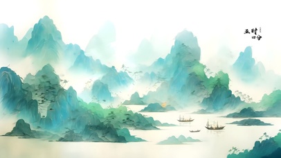 碧水流，清风推渔船