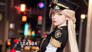 可爱金发制服少女