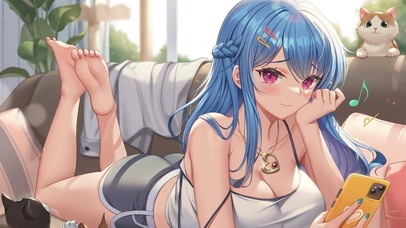 爱玩手机的少女