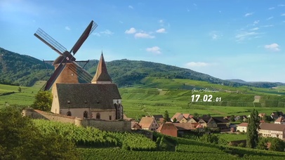 4K田野村落风力车