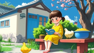 看书的女孩