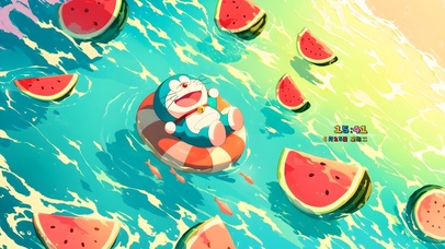 夏日泳池叮当猫