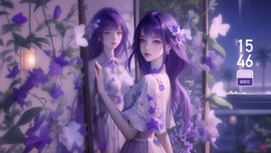 镜中花影