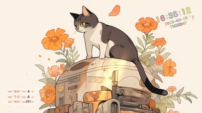 治愈喵星人插画