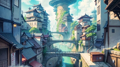 4K唯美梦幻古镇