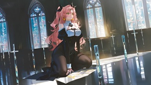 妮可·德玛拉-黑丝修女制服美女