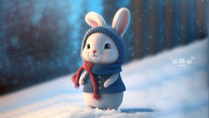 雪天的兔子