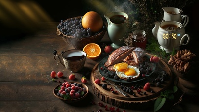 香喷喷的烤肉荷包蛋