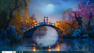 秋夜小桥流水