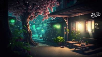 雨夜樱花