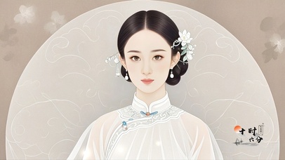 工笔画民国风颖宝