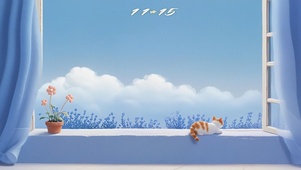 窗台上的小花猫