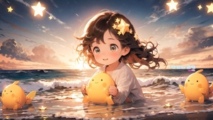 星星海面女孩