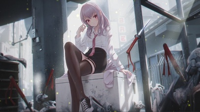 城市角落的孤独女孩