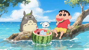 清凉解暑小新X龙猫