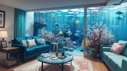 4K治愈水族箱房间