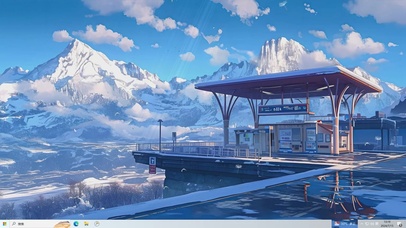 雪山加油站-桌面主题