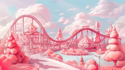 粉色梦幻棉花糖乐园