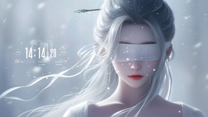 白发蒙眼美女.半生缘