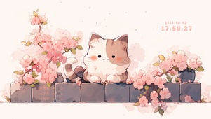 桃花小猫咪
