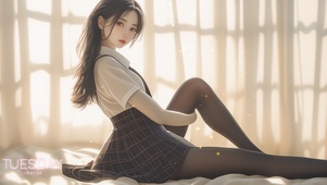 她像风停在花枝上