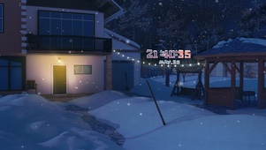 冬季夜晚庭院