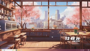 樱花树木房间桌面主题