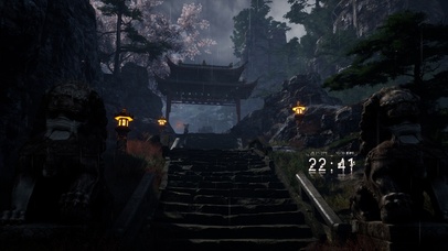 4K古风山林雨天小路