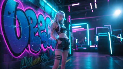 霓虹巷的赛博街角