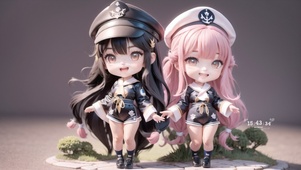 可爱的船手女孩