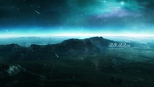 梦幻星空极光流星雨