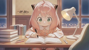 认真写作业的阿尼亚