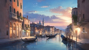 夕阳水城威尼斯